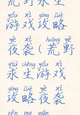 荒野求生游戏攻略夜袭(荒野求生游戏攻略夜袭怎么玩)