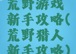 荒野游戏新手攻略(荒野猎人新手攻略)