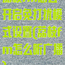 荔枝fm怎么开启免打扰模式设置(荔枝fm怎么听广播)