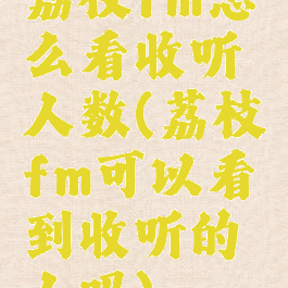 荔枝fm怎么看收听人数(荔枝fm可以看到收听的人吗)
