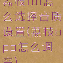 荔枝fm怎么选择音质设置(荔枝app怎么调音)