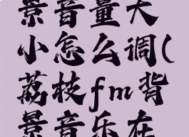 荔枝fm背景音量大小怎么调(荔枝fm背景音乐在哪找)