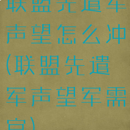联盟先遣军声望怎么冲(联盟先遣军声望军需官)