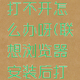 联想浏览器安装后打不开怎么办呀(联想浏览器安装后打不开怎么办呀)