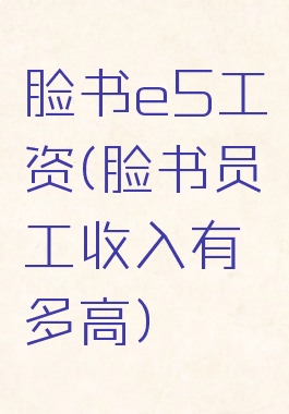 脸书e5工资(脸书员工收入有多高)