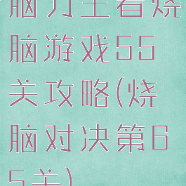 脑力王者烧脑游戏55关攻略(烧脑对决第65关)