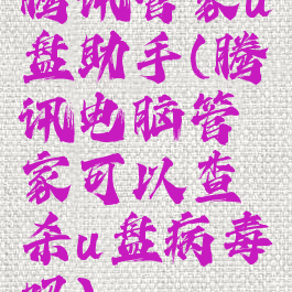 腾讯管家u盘助手(腾讯电脑管家可以查杀u盘病毒吗)