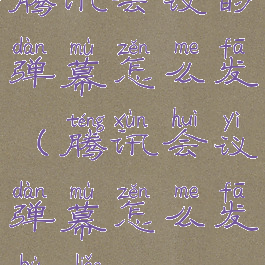 腾讯会议的弹幕怎么发(腾讯会议弹幕怎么发不了)