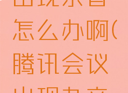 腾讯会议出现杂音怎么办啊(腾讯会议出现杂音怎么办啊)