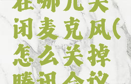 腾讯会议在哪儿关闭麦克风(怎么关掉腾讯会议的麦克风)