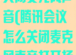 腾讯会议怎么关闭麦克风声音(腾讯会议怎么关闭麦克风声音打开扬声器声音)