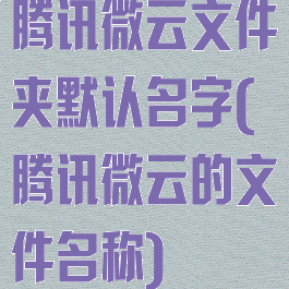 腾讯微云文件夹默认名字(腾讯微云的文件名称)