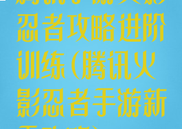 腾讯手游火影忍者攻略进阶训练(腾讯火影忍者手游新手攻略)