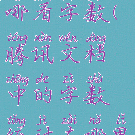 腾讯文档在哪看字数(腾讯文档中的字数统计在哪里)