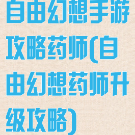 自由幻想手游攻略药师(自由幻想药师升级攻略)