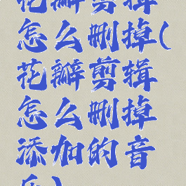 花瓣剪辑怎么删掉(花瓣剪辑怎么删掉添加的音乐)