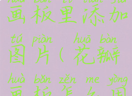 花瓣怎么在画板里添加图片(花瓣画板怎么用)