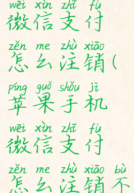 苹果手机微信支付怎么注销(苹果手机微信支付怎么注销不了)