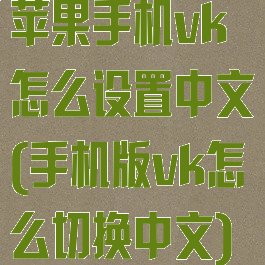 苹果手机vk怎么设置中文(手机版vk怎么切换中文)