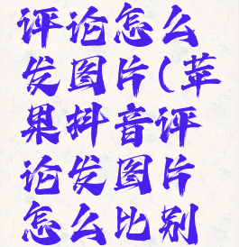 苹果抖音评论怎么发图片(苹果抖音评论发图片怎么比别人小)