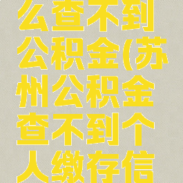 苏周到怎么查不到公积金(苏州公积金查不到个人缴存信息)