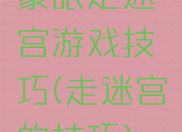 蒙眼走迷宫游戏技巧(走迷宫的技巧)