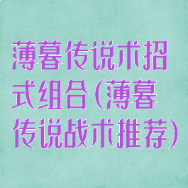 薄暮传说术招式组合(薄暮传说战术推荐)