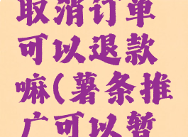 薯条推广取消订单可以退款嘛(薯条推广可以暂停嘛?)