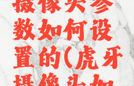 虎牙直播摄像头参数如何设置的(虎牙摄像头如何调试)