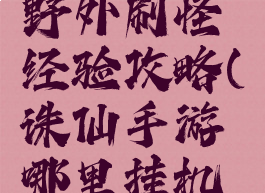 诛仙手游野外刷怪经验攻略(诛仙手游哪里挂机经验多)