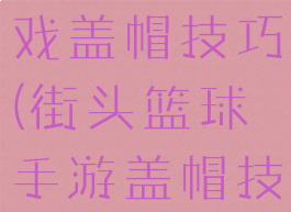 街头篮球游戏盖帽技巧(街头篮球手游盖帽技巧)