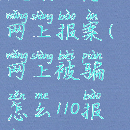 被骗了怎么网上报案(网上被骗怎么110报案)