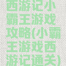 西游记小霸王游戏攻略(小霸王游戏西游记通关)