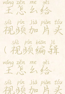 视频编辑王怎么给视频加片头(视频编辑王怎么给视频加片头和片尾)