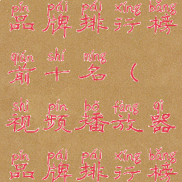 视频播放器品牌排行榜前十名(视频播放器品牌排行榜前十名)