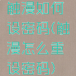 触漫如何设密码(触漫怎么重设密码)