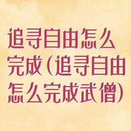 追寻自由怎么完成(追寻自由怎么完成武僧)