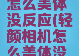 轻颜相机怎么美体没反应(轻颜相机怎么美体没反应了呢)