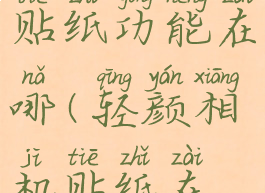 轻颜相机贴纸功能在哪(轻颜相机贴纸在哪里找)