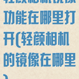 轻颜相机镜像功能在哪里打开(轻颜相机的镜像在哪里)