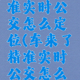 车来了精准实时公交怎么定位(车来了精准实时公交怎么定位不到)