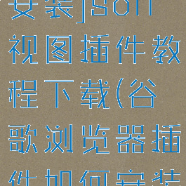 谷歌浏览器安装json视图插件教程下载(谷歌浏览器插件如何安装)