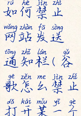 谷歌浏览器如何禁止网站发送通知栏(谷歌怎么禁止打开某一个网页)