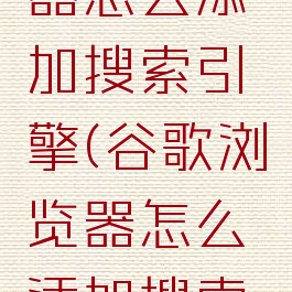 谷歌浏览器怎么添加搜索引擎(谷歌浏览器怎么添加搜索框)