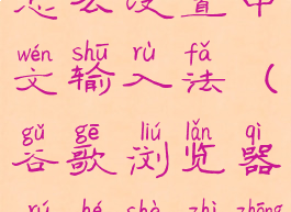谷歌浏览器怎么设置中文输入法(谷歌浏览器如何设置中文输入法)