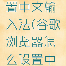 谷歌浏览器怎么设置中文输入法(谷歌浏览器怎么设置中文输入法显示)