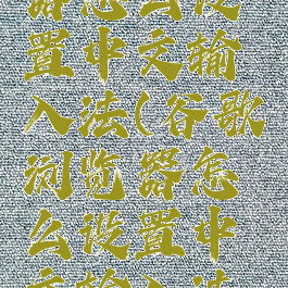 谷歌浏览器怎么设置中文输入法(谷歌浏览器怎么设置中文输入法显示)