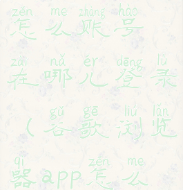 谷歌浏览器怎么账号在哪儿登录(谷歌浏览器app怎么登录账号)