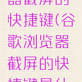 谷歌浏览器截屏的快捷键(谷歌浏览器截屏的快捷键是什么)