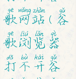 谷歌浏览器打不开谷歌网站(谷歌浏览器打不开谷歌网站怎么解决)